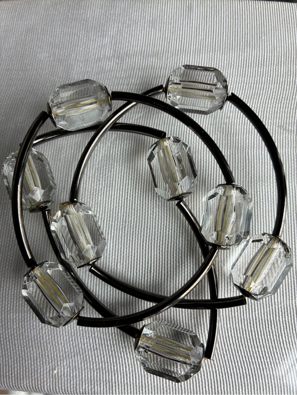 🔥Contemporary Crystal Acrylic Accent Stretch Bracelet Trio 9”